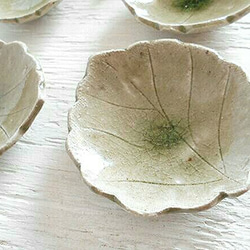 伊賀釉　豆皿　葉皿　緑 5枚目の画像
