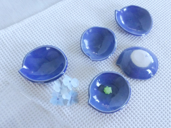 ドリッピ-豆皿　ブルー 1枚目の画像