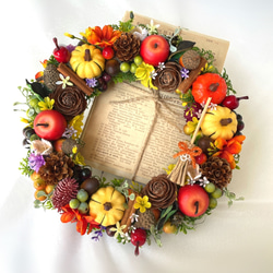 実りの秋＊ハッピーハロウィン＊賑やかリース 1枚目の画像