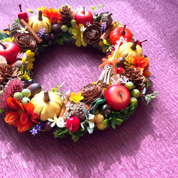 実りの秋＊ハッピーハロウィン＊賑やかリース 4枚目の画像