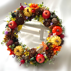 実りの秋＊ハッピーハロウィン＊賑やかリース 6枚目の画像