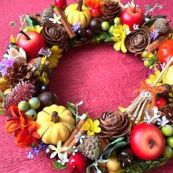 実りの秋＊ハッピーハロウィン＊賑やかリース 9枚目の画像