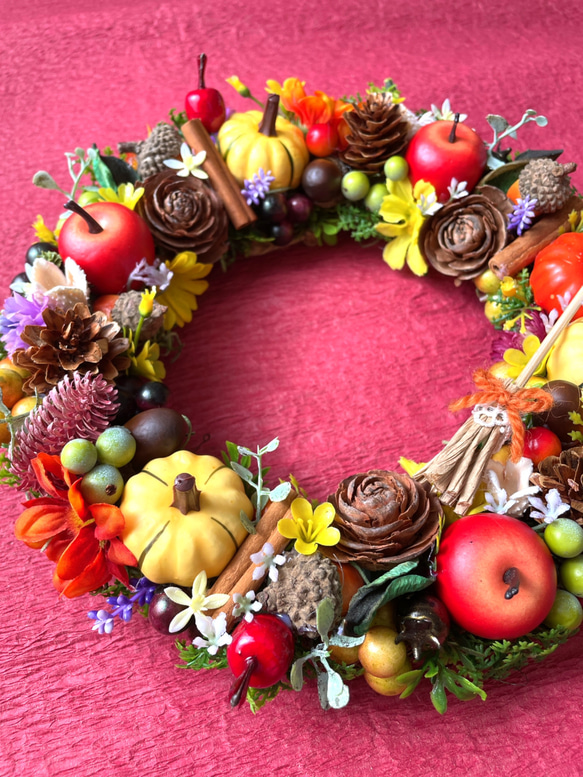 実りの秋＊ハッピーハロウィン＊賑やかリース 9枚目の画像