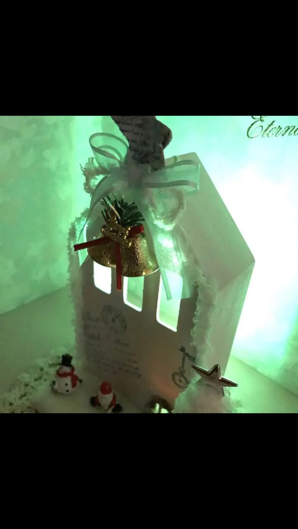 ホワイトクリスマス☆LEDキャンドルオブジェ 2枚目の画像