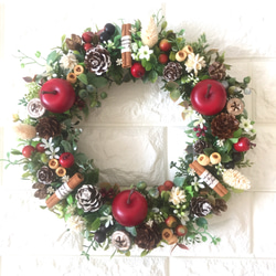【Creema限定】大人可愛い＊クリスマスリース＊林檎 3枚目の画像
