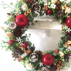 【Creema限定】大人可愛い＊クリスマスリース＊林檎 4枚目の画像