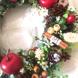 【Creema限定】大人可愛い＊クリスマスリース＊林檎 5枚目の画像