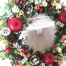 【Creema限定】大人可愛い＊クリスマスリース＊林檎 6枚目の画像