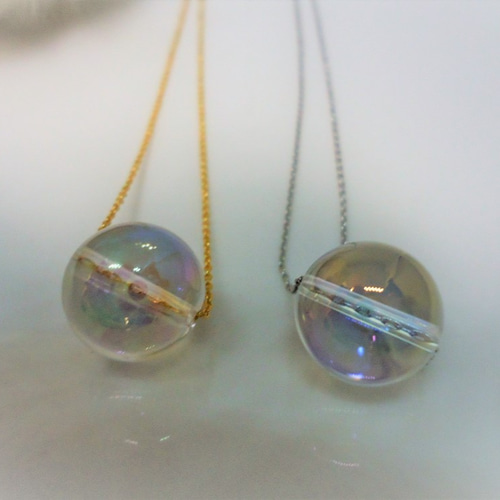 天然石・アクアオーラ水晶❤シャボン玉のような透明感❤光を虹色に反射