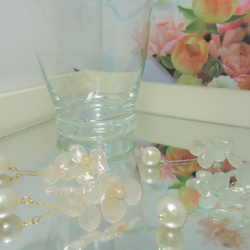 【２way】紫陽花■春■桜■うすピンク・アジサイ■淡水パール使用■ゴールド／シルバー 5枚目の画像