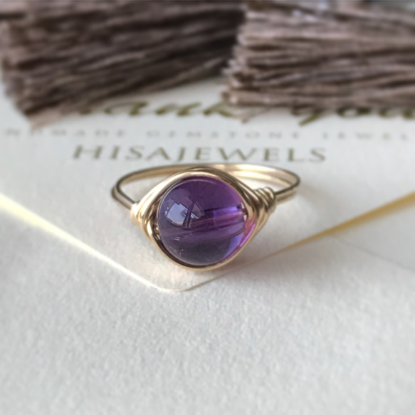 GF紫水晶絲戒指 第1張的照片