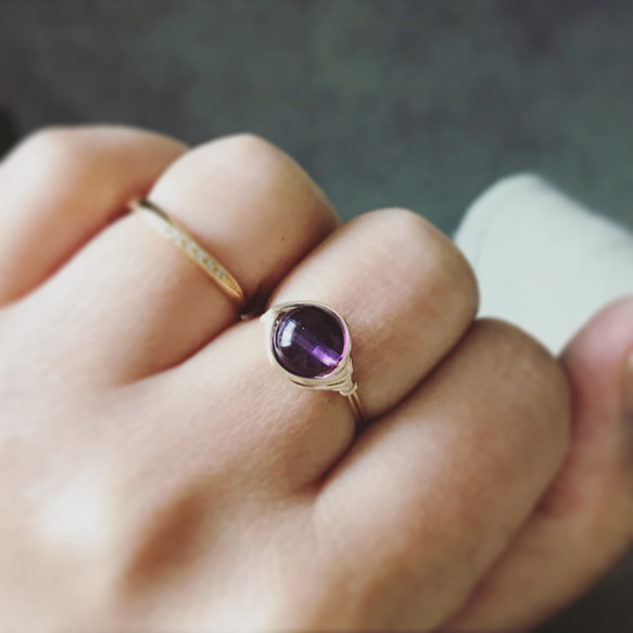 GF紫水晶絲戒指 第5張的照片