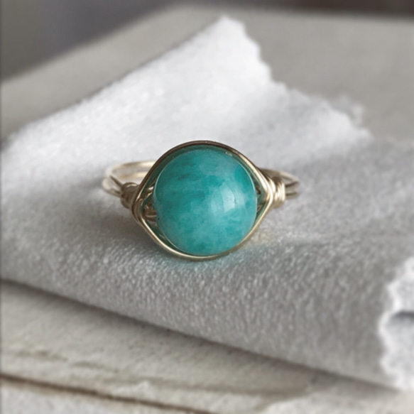 アマゾナイトのワイヤーリング アマゾナイトのワイヤーリング 指輪・リング Hisajewels 通販 5377939