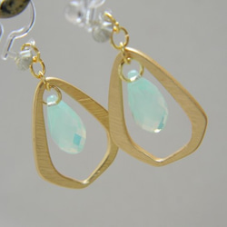 gold＆green　bijou　drop　earring 5枚目の画像