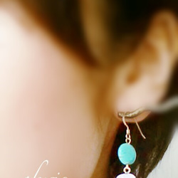 【14kgf】　turquoise　＆　rose　water　opal 4枚目の画像