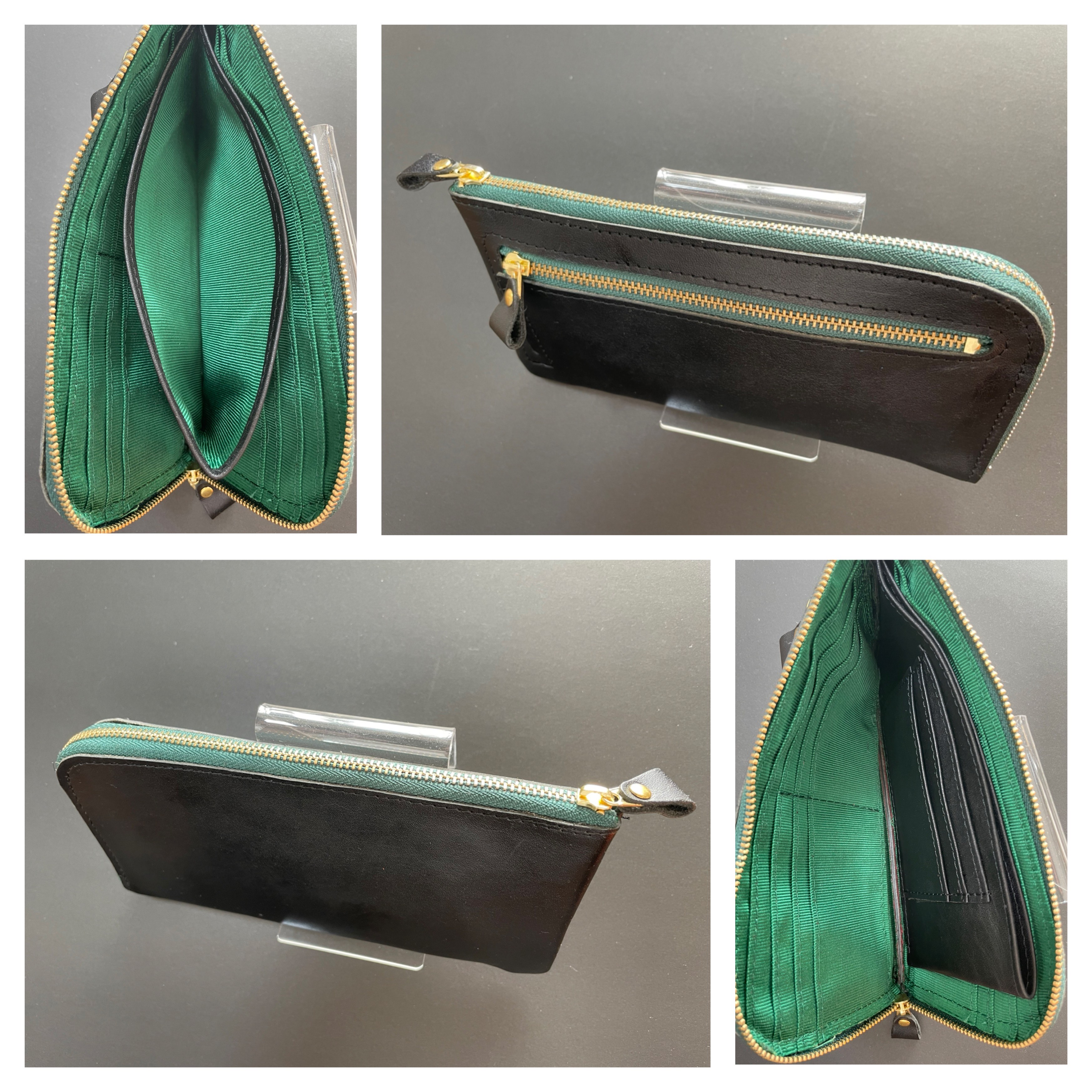 本革長財布　ブラック