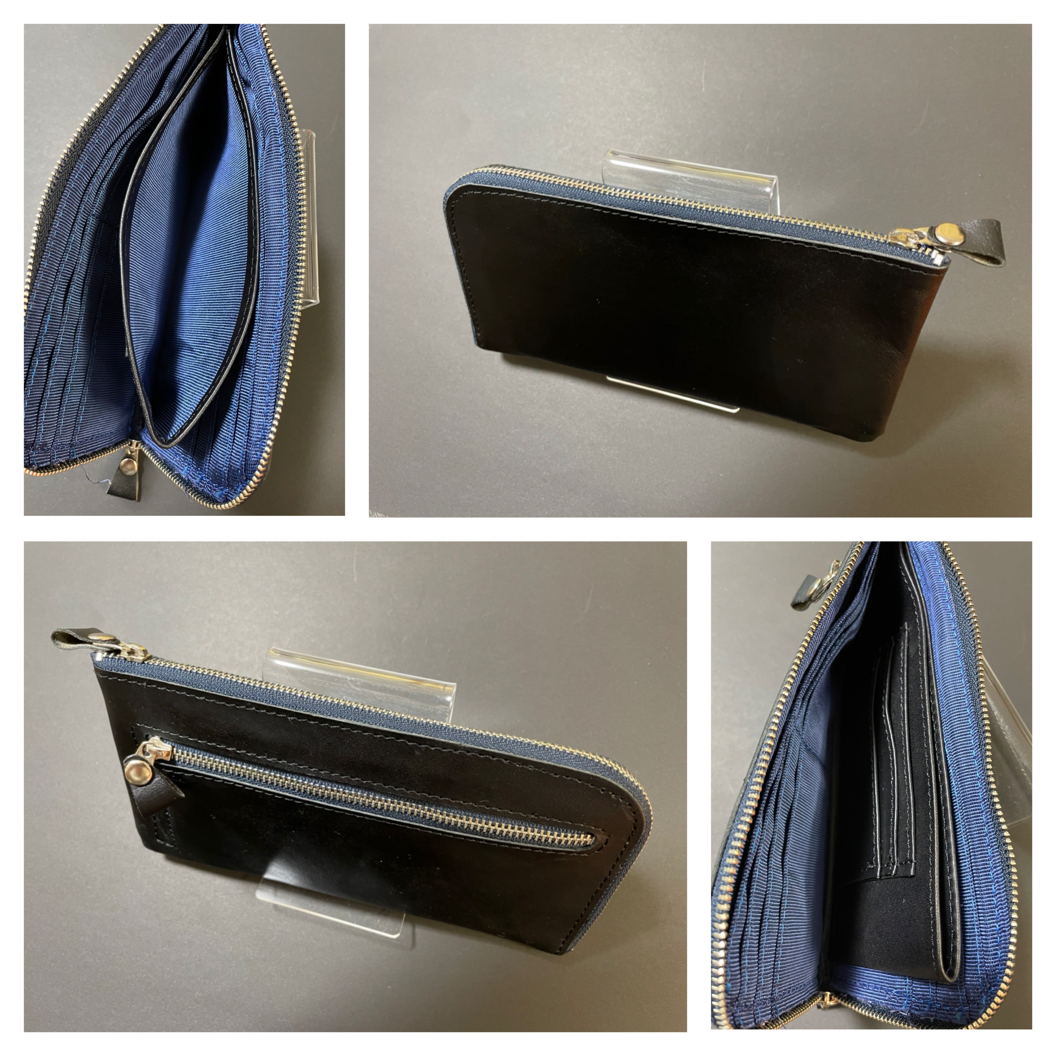 本革長財布　ブラック