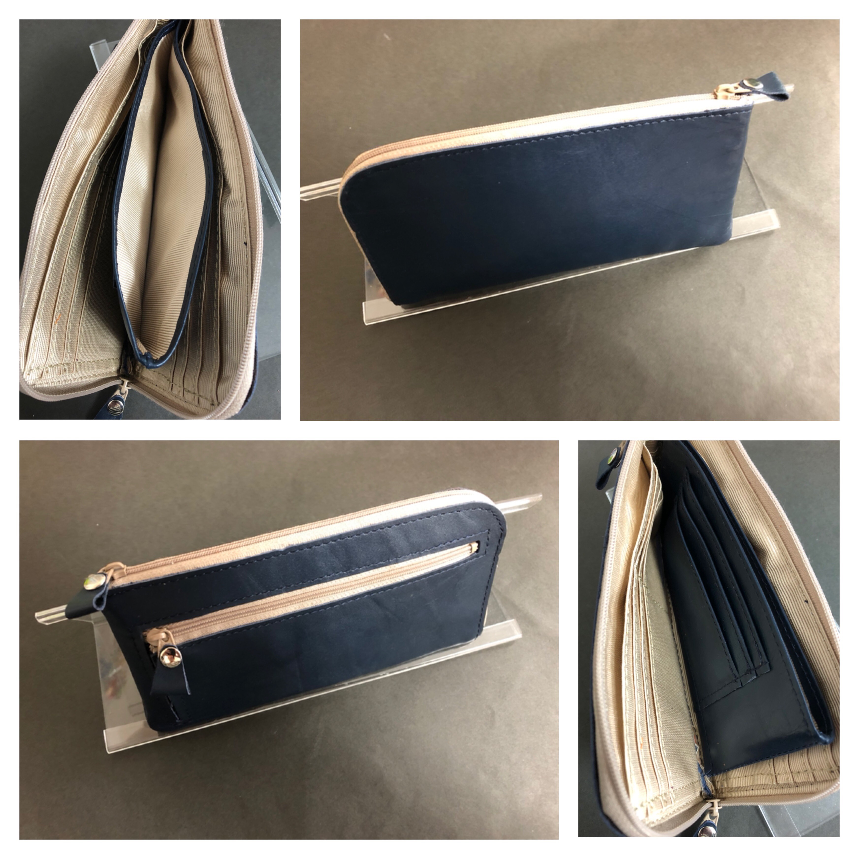 新品 本革長財布❤️ダークブルー