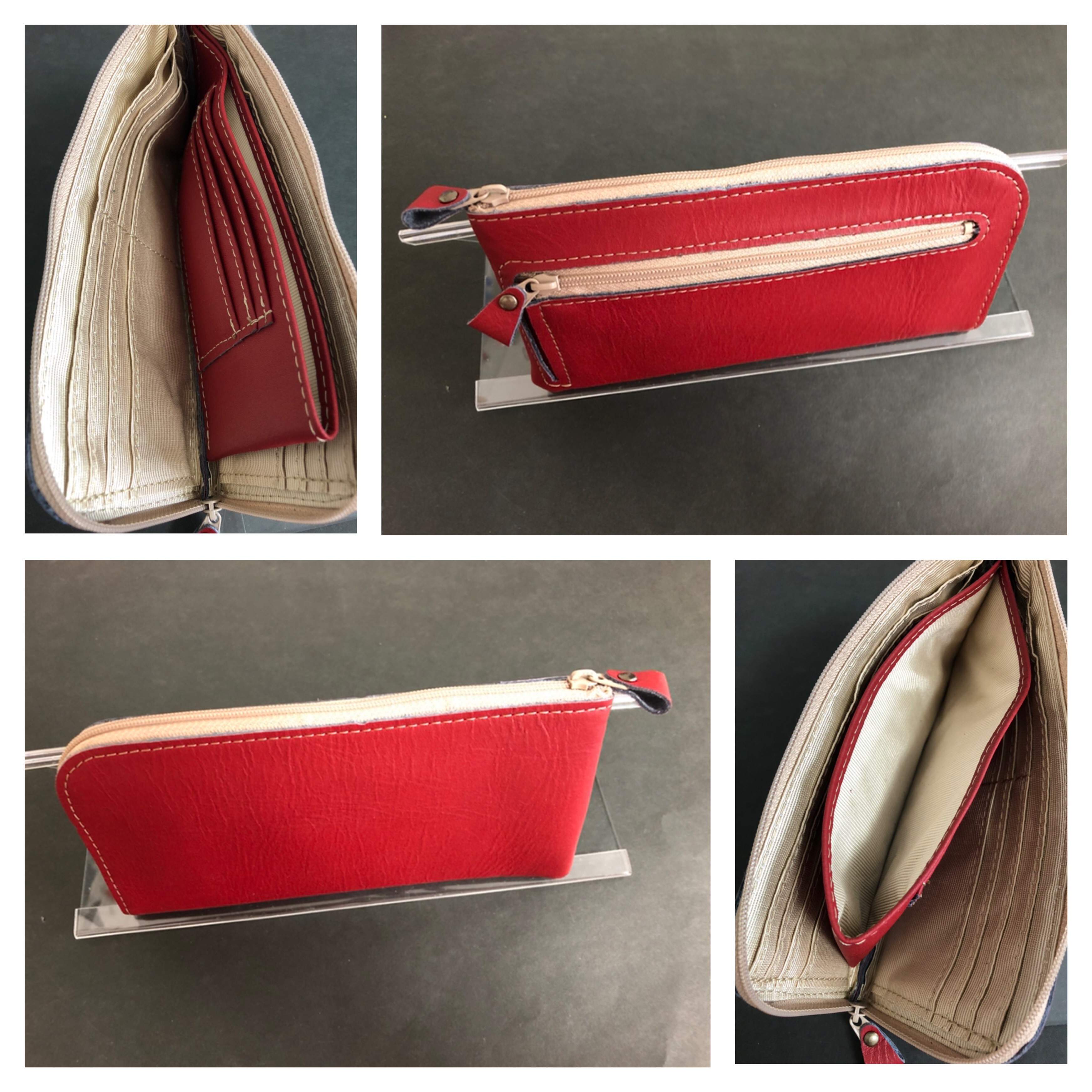 新品　本革レディース長財布❤️レッド