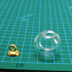 人気 ガラス ドーム キャップ 付き 30個セット ゴールド アクセサリー パーツ 3枚目の画像