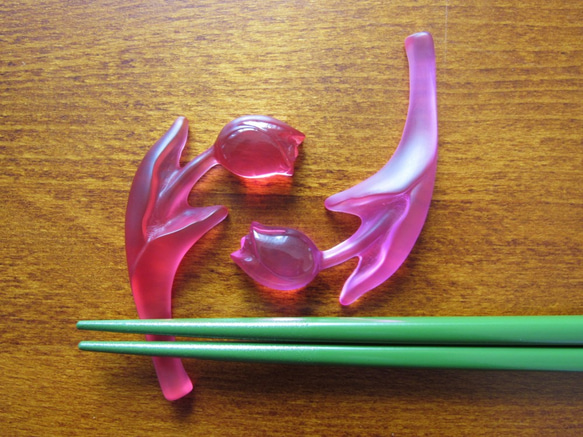 ピンク・チューリップ＊レジン製の箸置き＊ 4枚目の画像