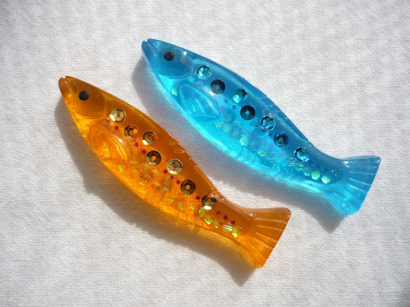 ＊レジン製の箸置き＊魚＜オレンジ＞ 6枚目の画像