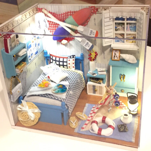 ドールハウス ☆潮風感じる小部屋☆完成品 その他インテリア雑貨