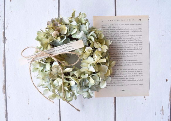 natural wreath -ドライフラワー（あじさい）のナチュラルリース  