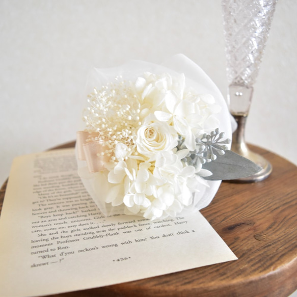 *petit tulle bouquet with white rose *s 4枚目の画像