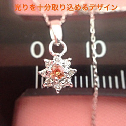 K18WG オレンジサファイア×ダイヤモンド ネックレス 3枚目の画像
