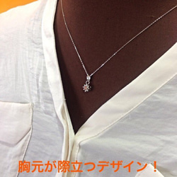 K18WG オレンジサファイア×ダイヤモンド ネックレス 4枚目の画像