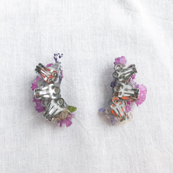 ear bouquet _Wild flowers / purple×pink［イヤリングクリップ］ 6枚目の画像
