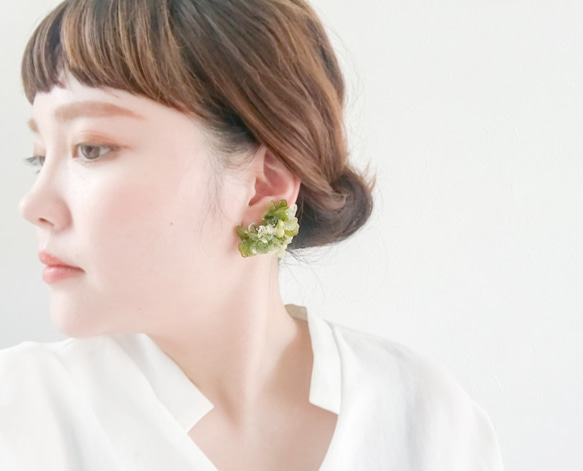 ear bouquet _Wild flowers / green×white 2枚目の画像