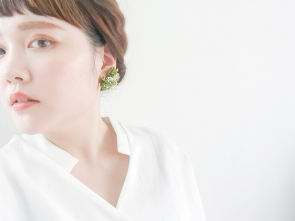 ear bouquet _Wild flowers / green×white 5枚目の画像