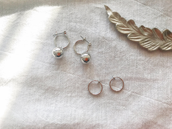 Round simple silver［ピアス・イヤリング］ 3枚目の画像