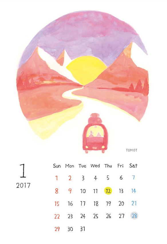 TOMOT CALENDAR 2017【ポストカード・カレンダー】 2枚目の画像