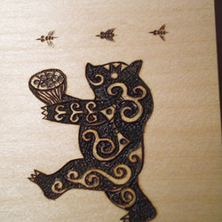 焼き絵まな板【クマナイタ】-pyrography- 1枚目の画像