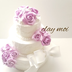 完全受注製作】シンデレラブルーのクレイケーキ(リングピロー) リング