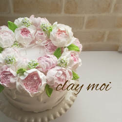 完全受注製作】シンデレラブルーのクレイケーキ(リングピロー) リング