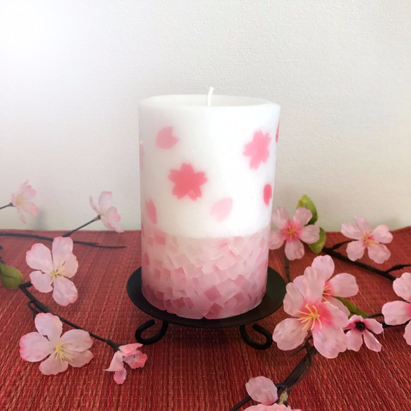 桜舞 さくらアロマキャンドル(ピンク) キャンドル・キャンドルホルダー