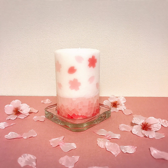 桜舞　さくらアロマキャンドル(ピンク) 2枚目の画像
