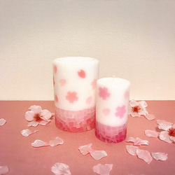 桜舞mini　さくらアロマキャンドル(ピンク) 2枚目の画像