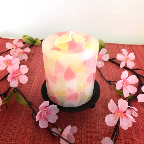 カラフルなキャンドル モザイクキャンドル MosaicCandle(#04春色) キャンドル