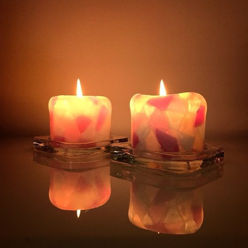 モザイクキャンドル MosaicCandle(#84ローズ) キャンドル・キャンドル