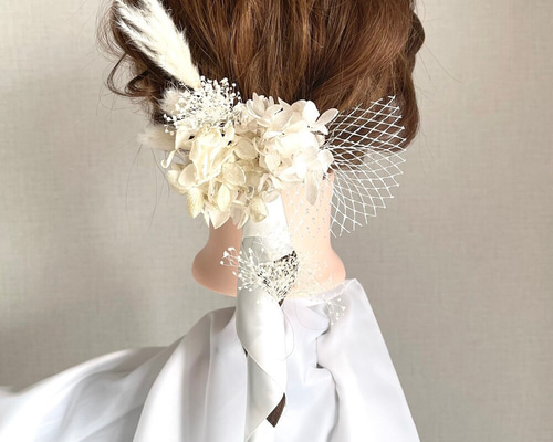 バラ売り可　ウェディング　髪飾りアクセサリー H-012 ウェディング アクセサリー【フラワー ヘッドドレス
