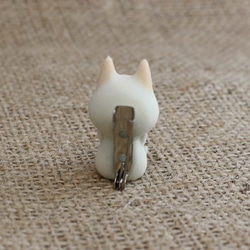 ミニ柴犬ブローチ（白） 3枚目の画像