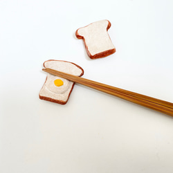 陶土の食パンの箸置き（2個set） 3枚目の画像