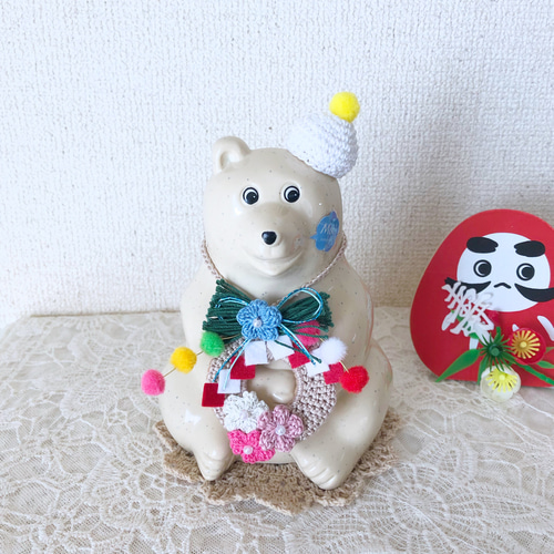 オーダー♡しろくま貯金箱用のしめ縄飾り♡