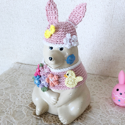 うさぎの家さま⋆*　5種類　しろくま貯金箱用　お着替えセット♪♪ しろくま貯金箱 白うさぎの十五夜お月見コーデセット女の子(ミニ