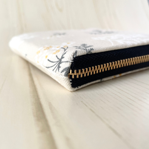 コンパクト L字ファスナー ミニ財布 Lace flower 蛇腹付き 花柄 レース